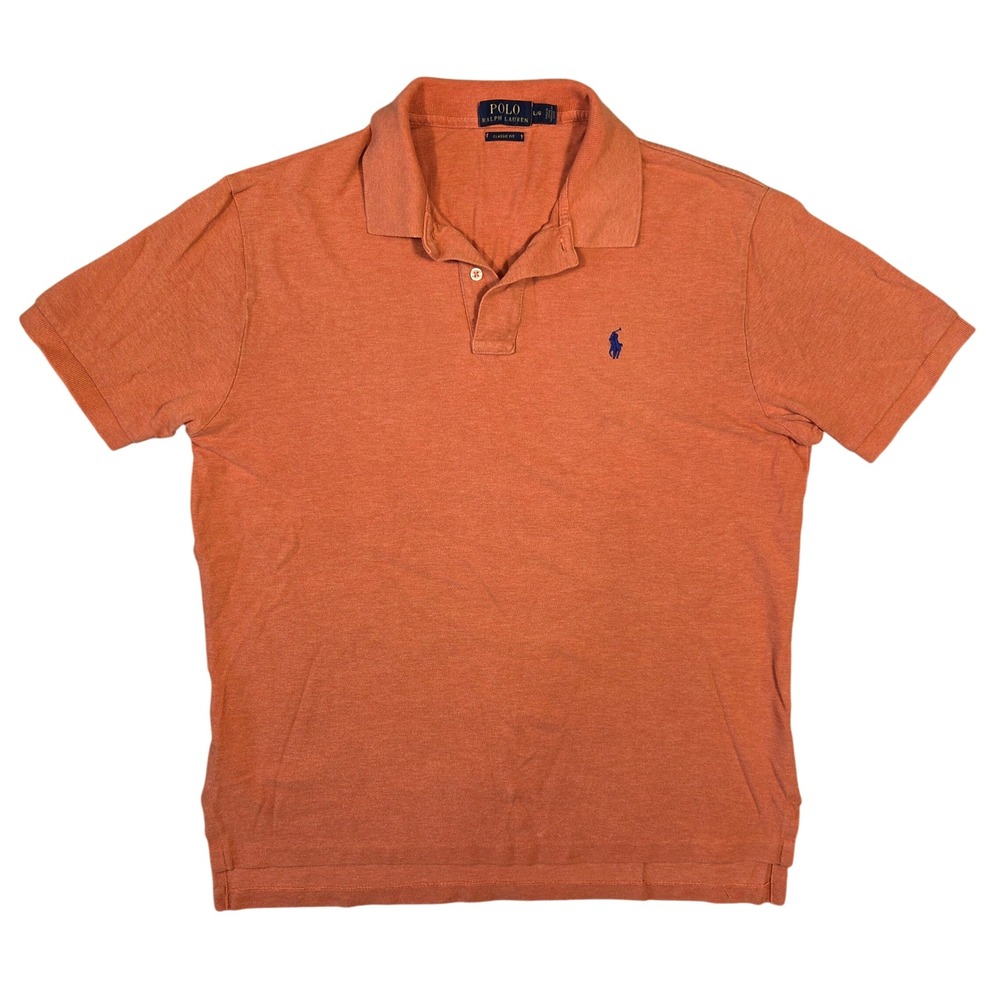Polo Ralph Lauren Mens Classic Fit Short Sleeve Polo Shirt Orange Large Career
